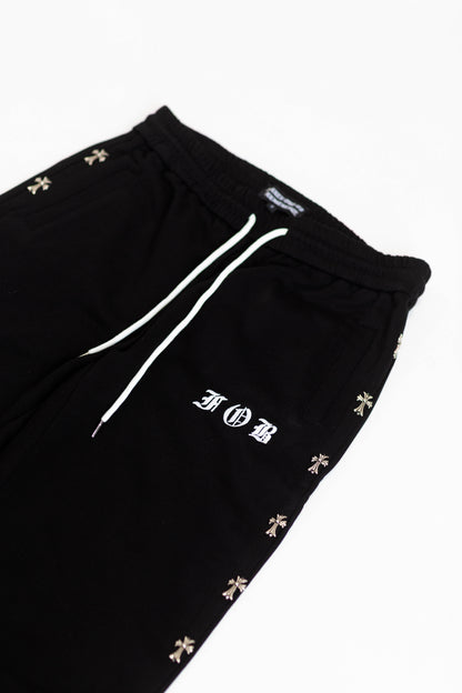 CROSS WIDELEG STUD SWEATS