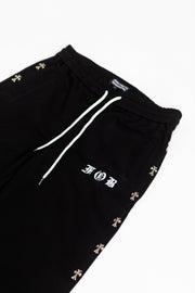 CROSS WIDELEG STUD SWEATS