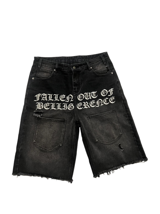 FOB BLACK MULTI-POCKET DENIM JORTS [PRE-ORDER]