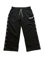 CROSS WIDELEG STUD SWEATS